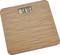 Digital bathroom scales with wood-effect finish displaying '58.70 kg' on the screen.