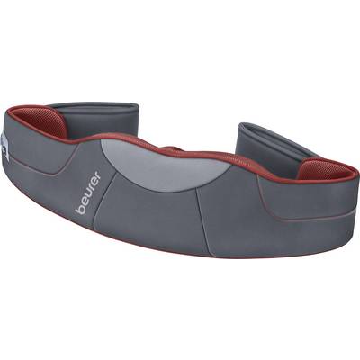 A grey and red massage device by Beurer, specifically designed for the neck area, with an ergonomic design.