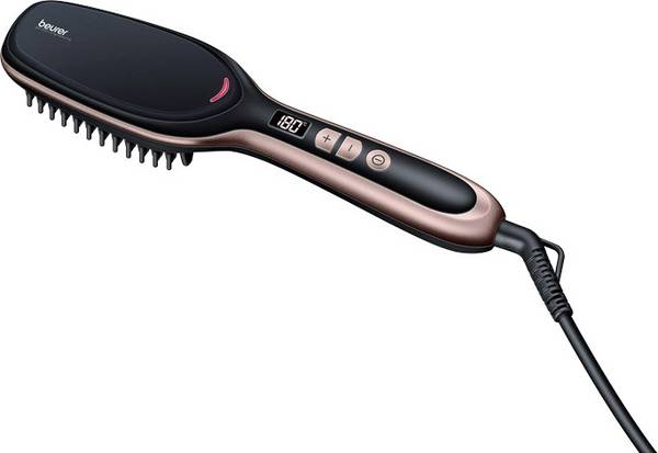 Beurer 59110 Hair straightener brush Black, Rose