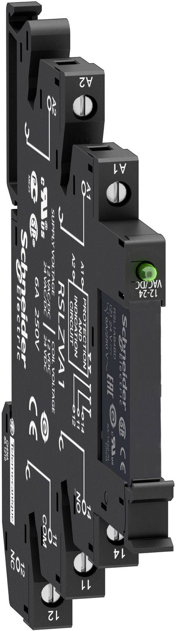 Schneider Electric RSL1PVBU Plug-in relay 24 V DC, 24 V AC 6 A 1 change-over 1 pc(s)
