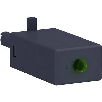 A rectangular, black device with a green light on the front.