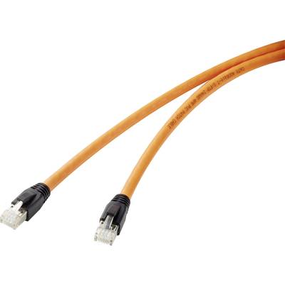 Renkforce RF-4769888 RJ45 Network cable, patch cable CAT 8.1 S/FTP 1.00 m Orange gold plated connectors, incl. detent 1 