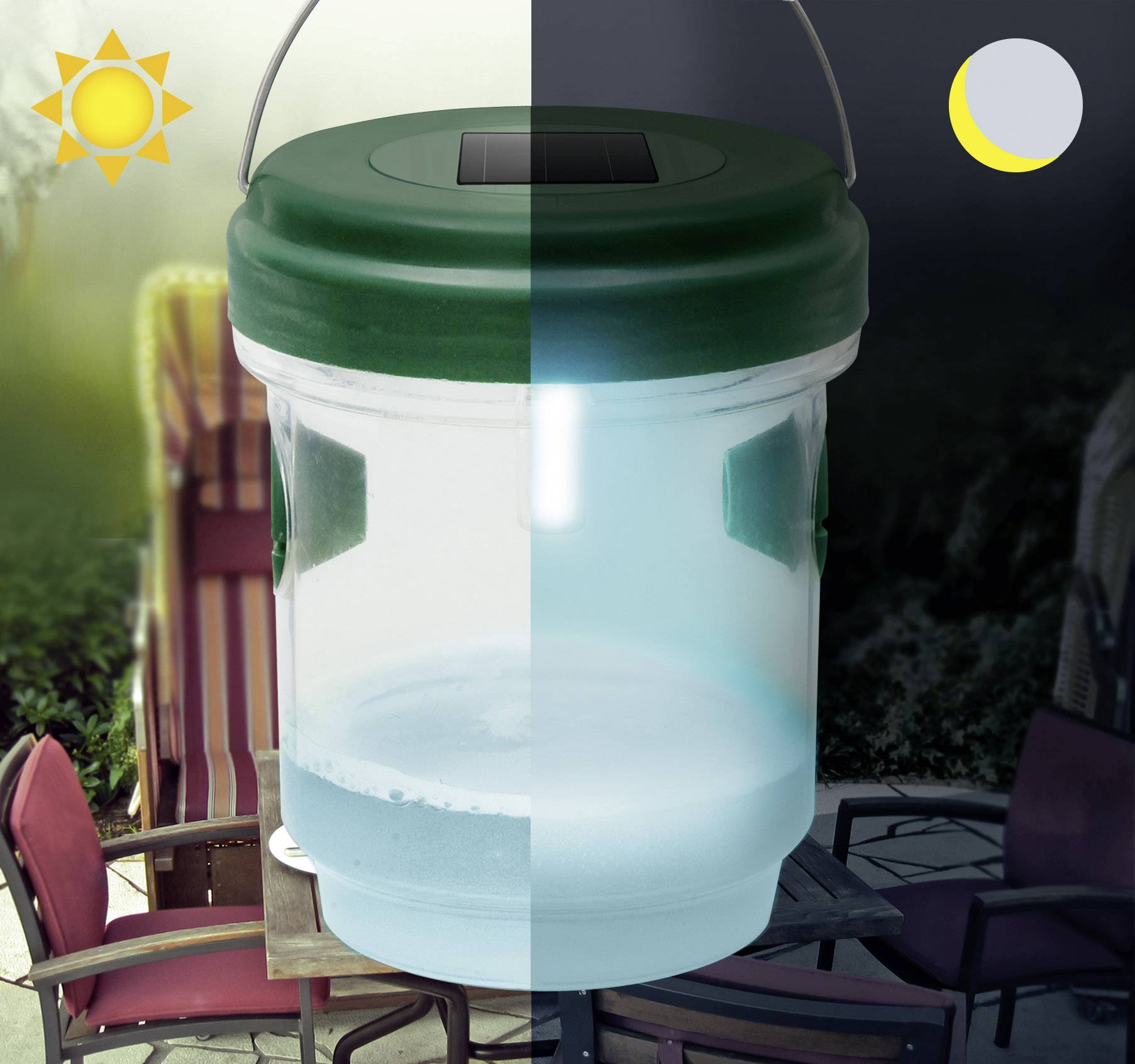 Gardigo 2in1 Solar-LED-Light 66643 Wasp trap Pheromone, LED light (Ø x H) 95 mm x 117 mm Green 1 pc(s)-5