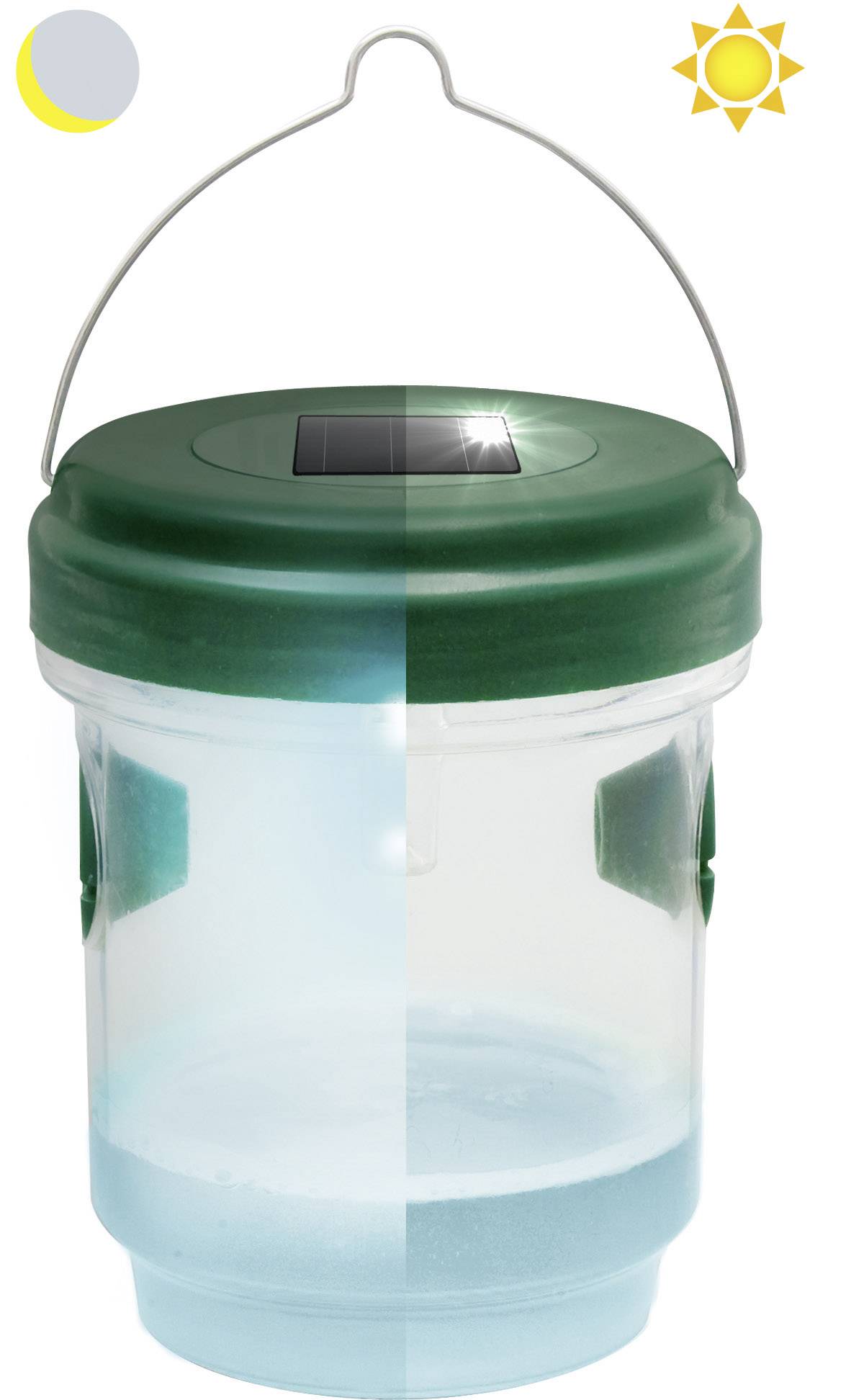 Gardigo 2in1 Solar-LED-Light 66643 Wasp trap Pheromone, LED light (Ø x H) 95 mm x 117 mm Green 1 pc(s)-10