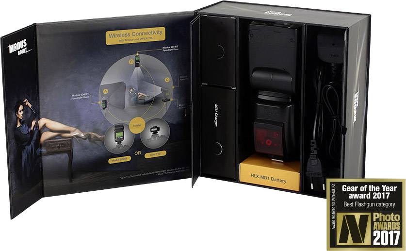 Flash Hähnel Fototechnik Modus 600RT Wireless Kit Compatible with=Fujifilm Guide no. for ISO 100 / 50mm=60-14