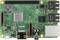 A Raspberry Pi 3 Model B+ board, showing ports and components, including USB ports, HDMI output and Ethernet connection.