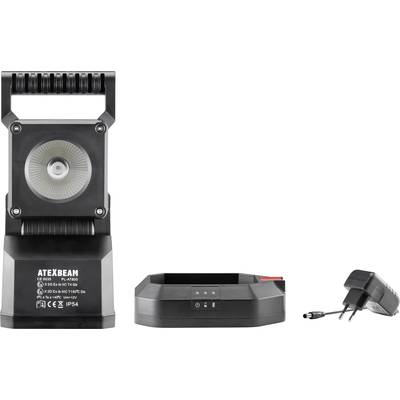 Stable load light with charging station and mains adapter, suitable for use in harsh environments.