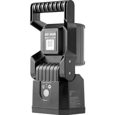 Portable black LED lamp with handle, model 'PL-AT800', by ATEXBEAM. Suitable for various applications requiring strong illumination.