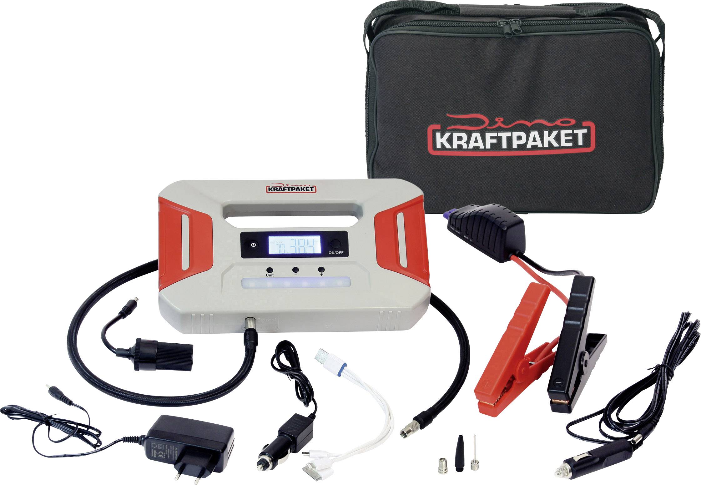 Buy Dino KRAFTPAKET Quick start system Starthilfegerät 136235 Jump start  current (12 V)=300 A 2 x 12 V output, Work light