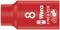 Red Wera Insulated Socket, Size 8, VDE-tested, with GS safety mark, Model Number 8790 B VDE.