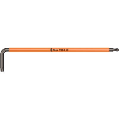 Torx key with an orange handle, marked with 'Wera TORX 30'. The key has an L-shape and a Torx head.