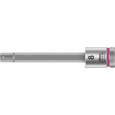 Metallic hexagon Allen key, size '8', silver-grey with purple ring, Wera brand.