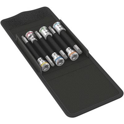 Four black torque wrenches in an open case. Each wrench has numbered markings and coloured rings for quick identification.