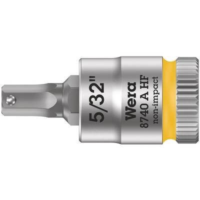 Socket bit with 5/32-inch screw head, marked with 'Wera 8740 A HF non-impact' on a metal body.