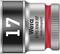 'Wera 8790 HMB HF' Socket insert, 17 mm, non-impact, black-red-silver design.