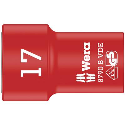 Red socket insert by Wera, size 17, with VDE GS verification mark for safety and quality.