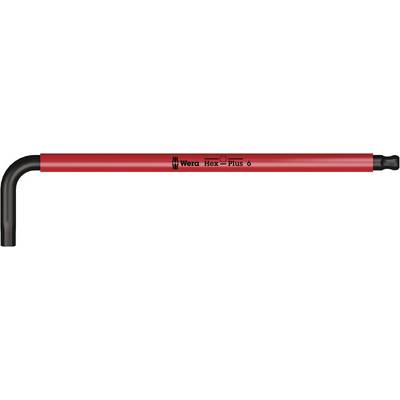 Red hex key with black tip, Wera brand, with inscription 'Hex-Plus 5'.
