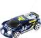 Toy car in blue with a yellow 'R' on the bonnet and the number '32' on the sides. Remote control visible above.