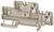 Terminal block with beige housing and metallic contact points. Used for electrical connections on DIN rails in control panels.