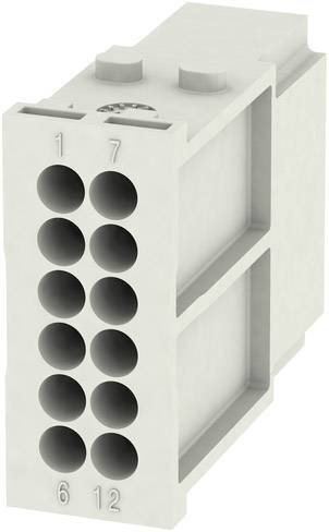 Grey-white connector with two rows and a total of ten connection slots. The upper holes are numbered from 1 to 7, the lower ones from 6 to 12.