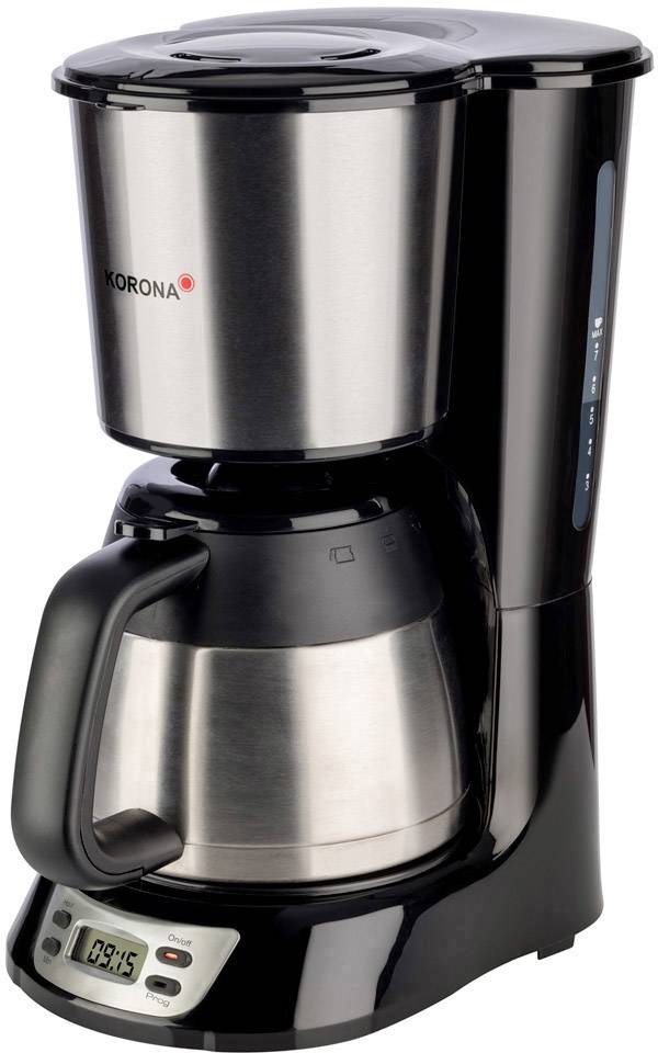 Korona 10332 Coffee maker Stainless steel, Black Cup volume=7 Thermal jug, Timer