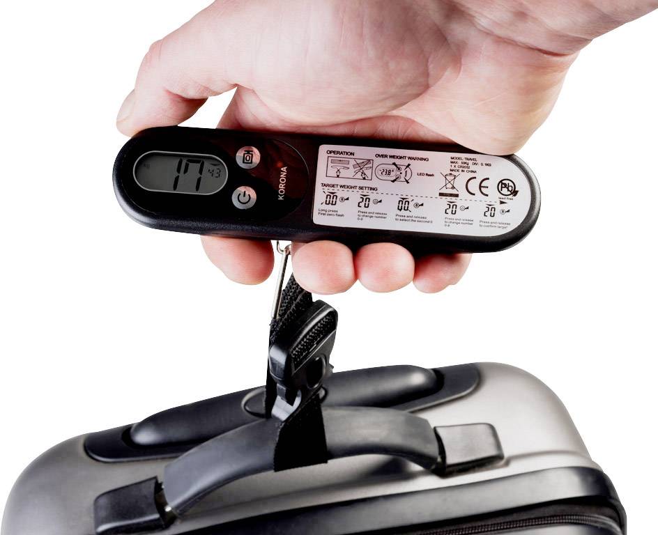 Korona Leni Luggage scales 79417 Weight range 50 kg battery-powered Black-1