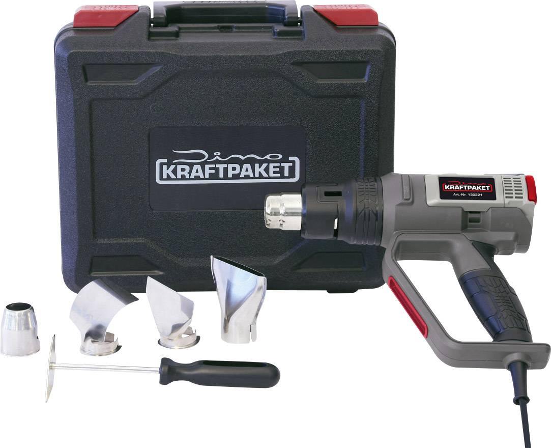Dino KRAFTPAKET 130221 KRAFTPAKET PROFI 2000W 50-650°C Hot air blower incl. bag, incl. accessories, incl. fan head 2000 W