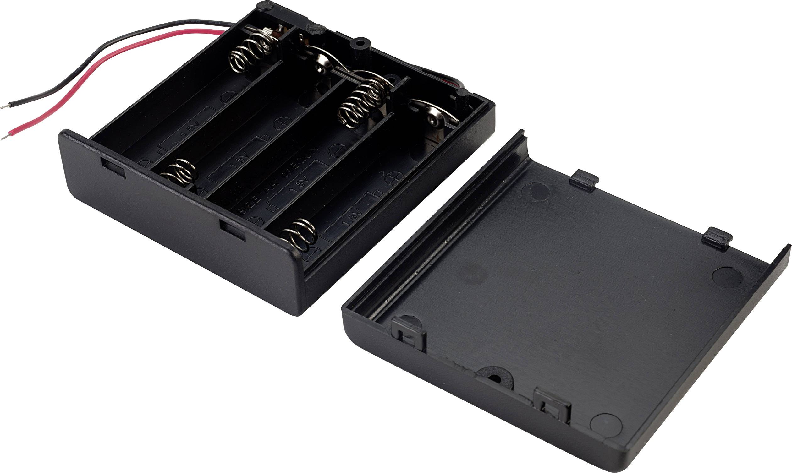 TRU COMPONENTS SBH341-1AS Battery tray 4x AA Cable