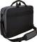 Black laptop bag with carry handles and an adjustable shoulder strap. Suitable for laptops, ideal for travelling or work.