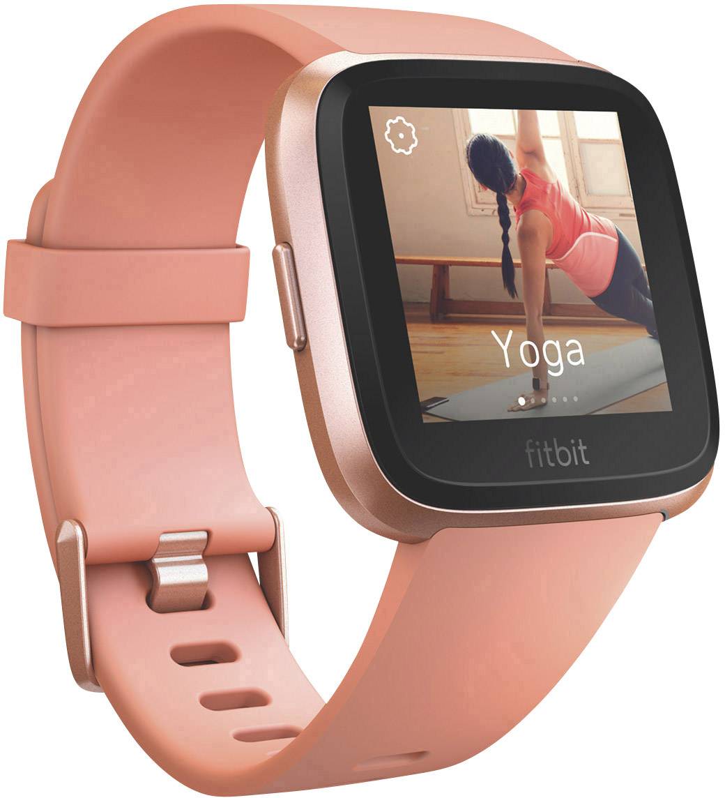 fitbit versa peach smartwatch