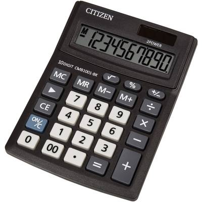 Citizen Office CMB 1001  Desk calculator Black Display (digits): 10 solar-powered, battery-powered (W x H x D) 102 x 31 