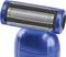 A blue electric razor with a silver shaving head, designed for body hair removal.