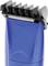 A blue hair clipper with a black comb attachment, suitable for adjusting hair length. Ideal for precise cutting and styling.