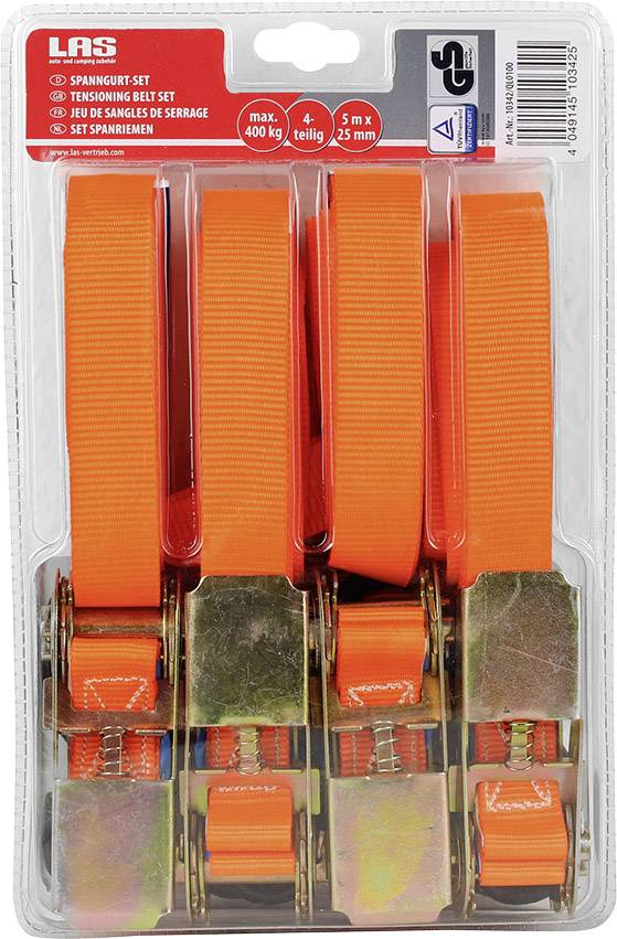 LAS 10342 Double strap Low lashing capacity (single/direct)=392 daN (L x W) 500 cm x 2.5 cm Ratchet-1