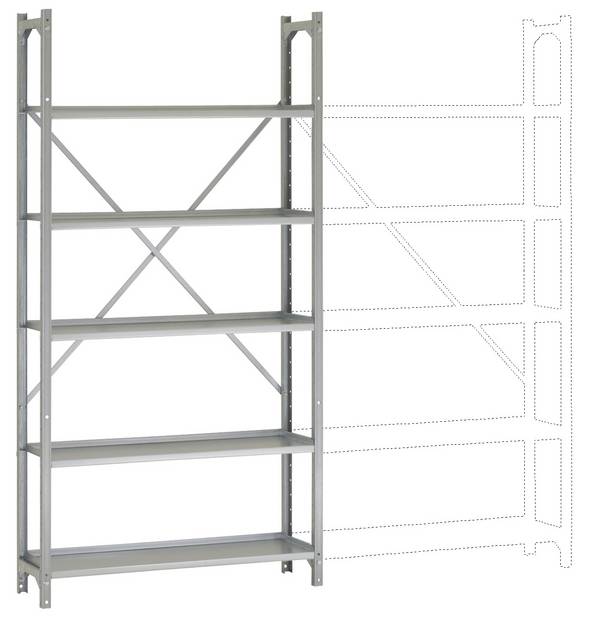 Manuflex RA2451 Storage rack (basic unit) (W x H x D) 900 x 1900 x 300 mm Galvanized