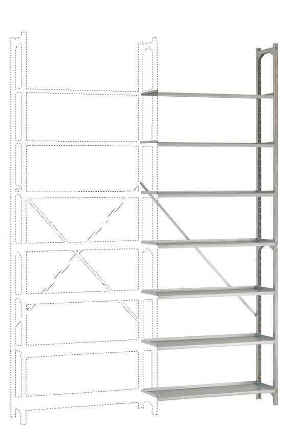 Manuflex RA2072 Shelf unit frame (W x H x D) 900 x 2600 x 300 mm Galvanized