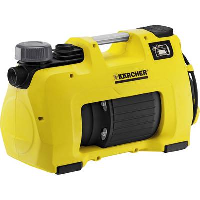 Kärcher home water pump in yellow with a black motor section and top handle. Suitable for efficient water distribution in the household.
