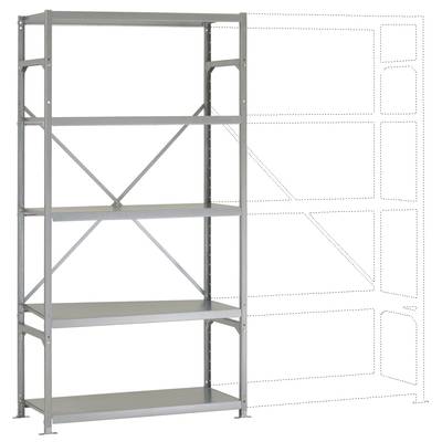 Manuflex RM3113 Shelving rack (basic unit) 100 kg (W x H x D) 970 x 2000 x 600 mm Steel zinc plated Galvanized Metal