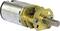 'A small, cylindrical electric motor made of metal with a visible gear mechanism and a shaft on the front.'