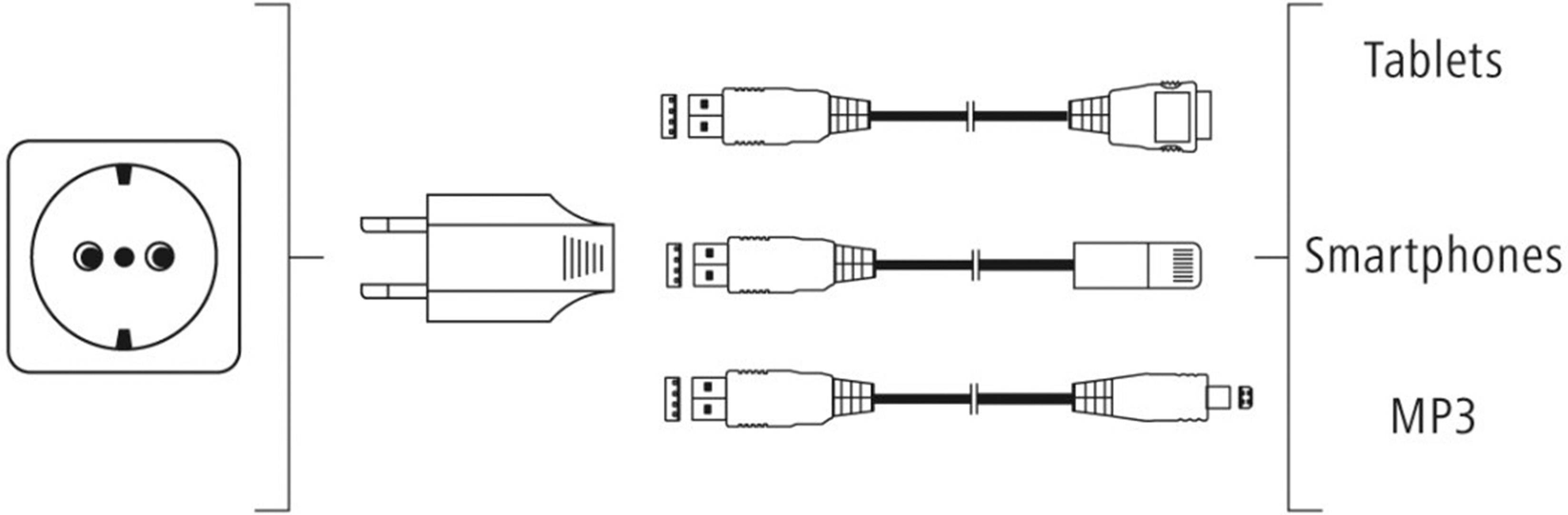Hama 2-fach USB charger 24 W USB Black Mains socket-2