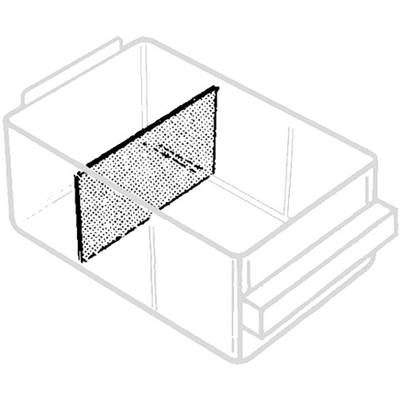 Illustration of a transparent box with mounting handles and a perforated divider in the centre.