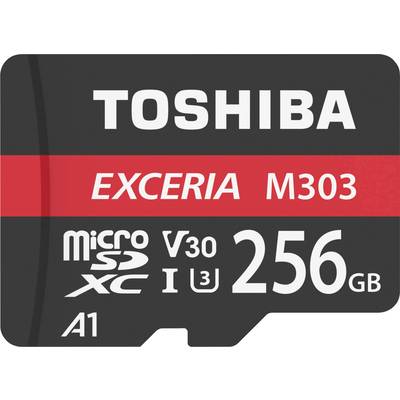 Toshiba M303 Exceria microSDXC card 256 GB Class 10, UHS-I, v30 Video Speed Class, UHS-Class 3 incl. SD adapter, A1 rati