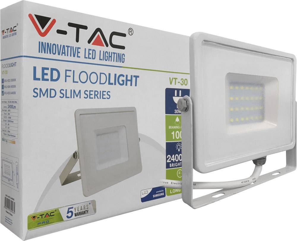 V-TAC LED-FL30-K-SMD-SA SKU 405 / VT-30 LED outdoor floodlight EEC: F (A - G) 30 W Daylight white-1