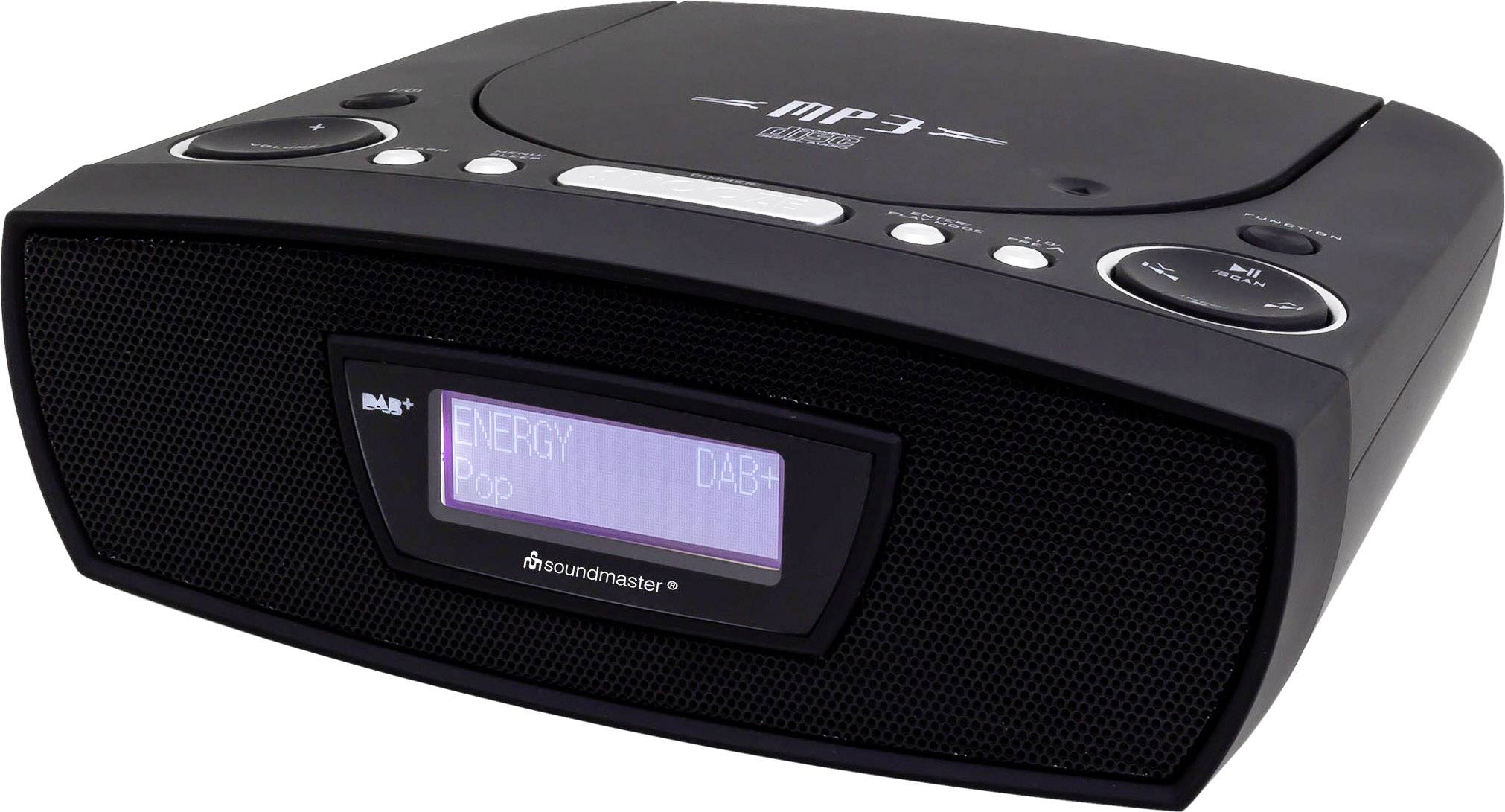 soundmaster URD480SW Radio alarm clock FM AUX, CD, USB Black
