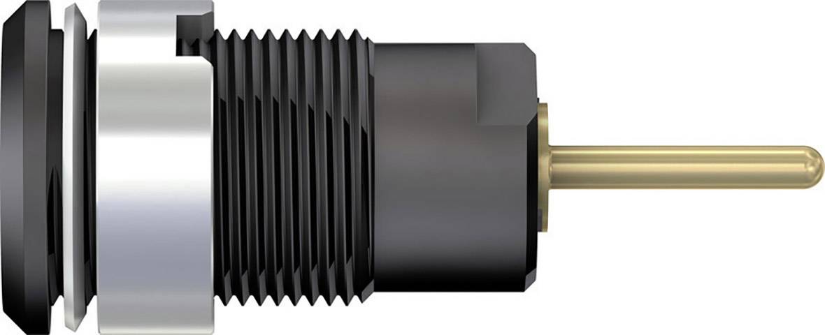 A black cylindrical sensor with a golden pin pointing to the right. It features a ribbed design for secure grip.