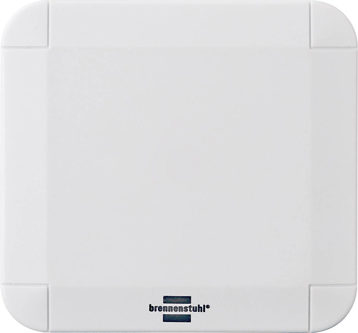 White socket strip by Brennenstuhl, square-shaped, suitable for indoor use.