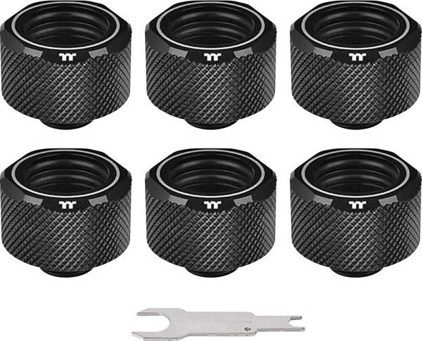 Thermaltake Pacific C-PRO G1/4 PETG Tube 16mm OD Compression – Black (6-Pack Fittings) Water cooling - fittings
