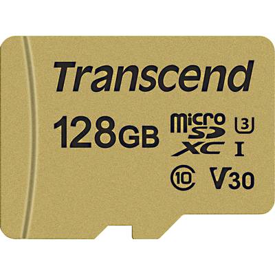 Transcend Premium 500S microSDXC card 128 GB Class 10, UHS-I, UHS-Class 3, v30 Video Speed Class incl. SD adapter