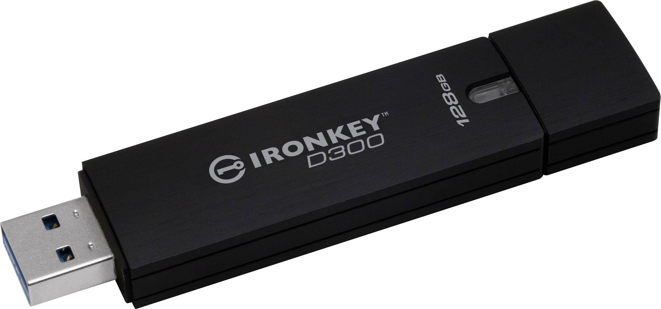 Kingston IronKey™ D300 USB stick 128 GB Black IKD300/128GB USB 3.0