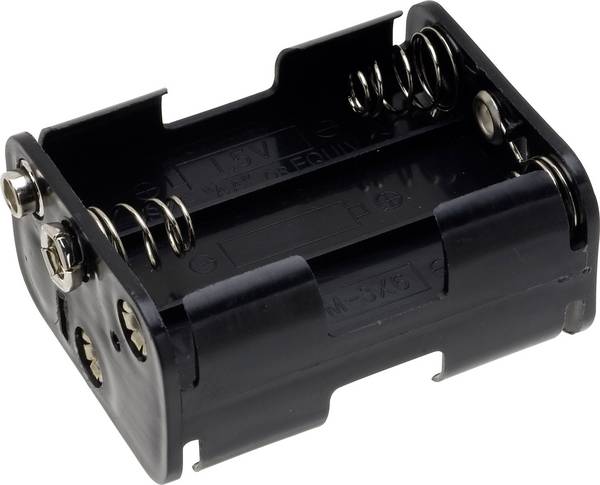 TRU COMPONENTS BH-363-1B Battery tray 6x AA Stud and socket